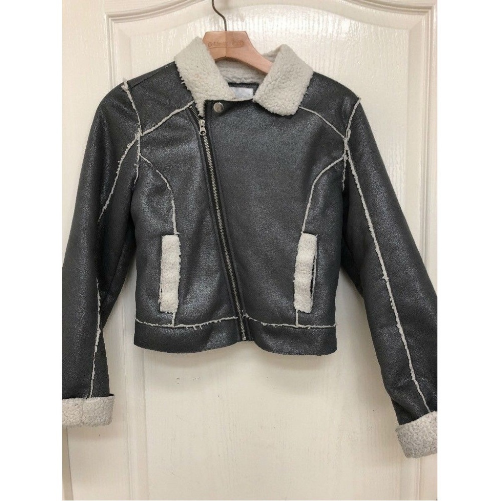 Justice Girl's Sherpa Jacket Color Gray Size 12/14